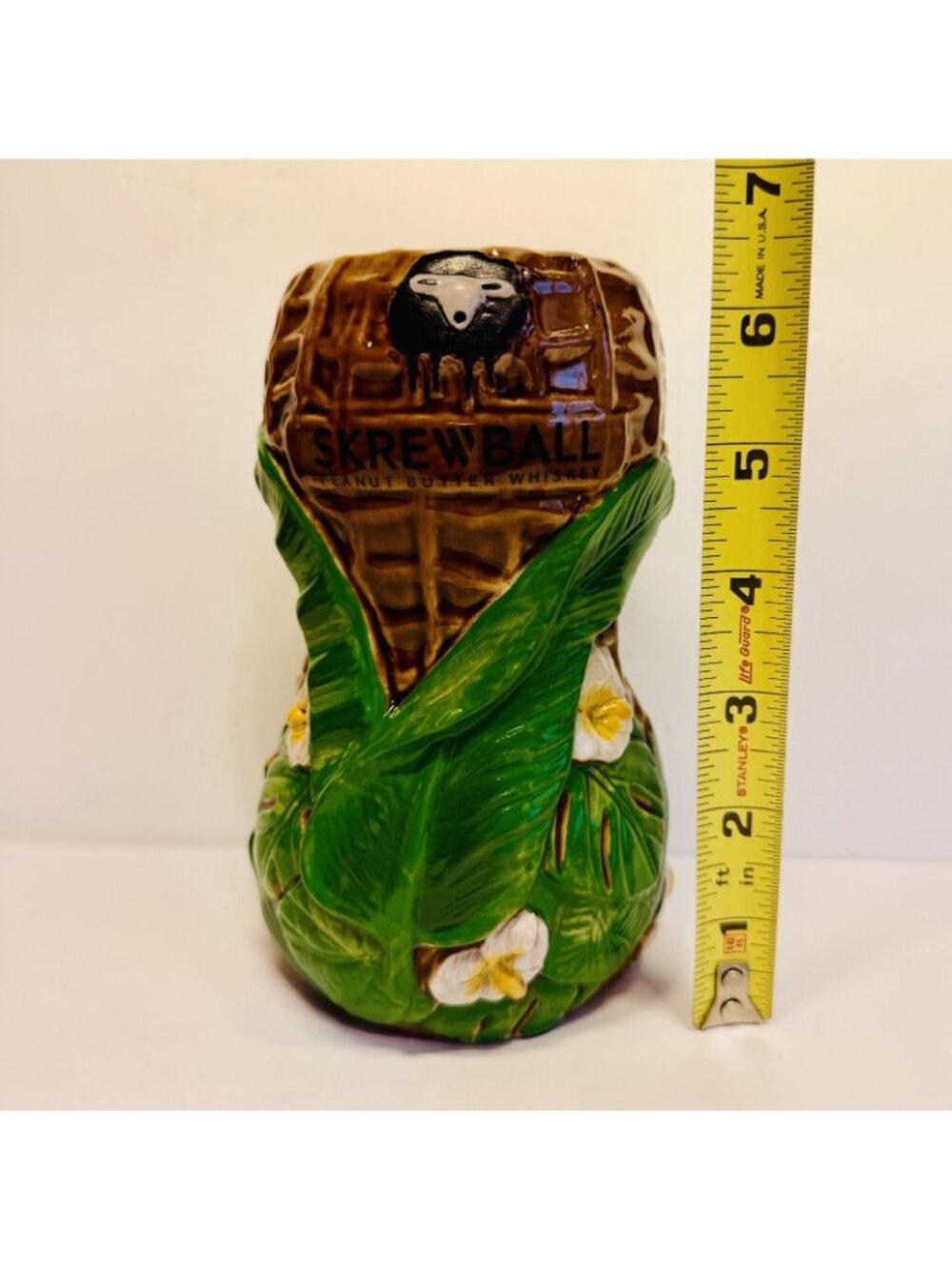 Skrewball Peanut Butter Whiskey Tiki Mug Large 6.5" Height Tropical Floral - Picture 10 of 12